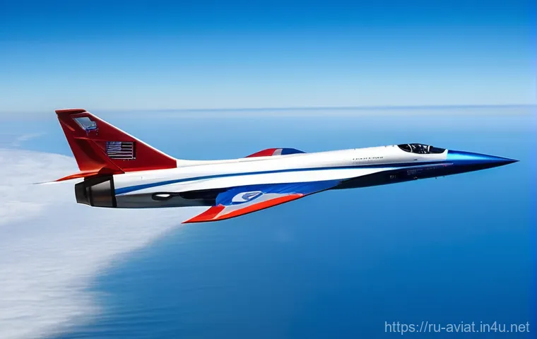 초음속 항공기 및 미래 항공기 개발 - **Prompt:** A breathtaking, futuristic view of the Boom Supersonic Overture passenger jet, gleaming ...