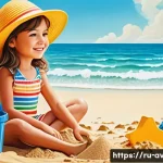 민간항공기와 군용기 차이점 - **Prompt:** A young girl (approximately 7 years old) wearing a colorful, frilly swimsuit and a sunha...