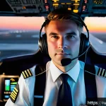 유럽항공안전청 EASA  자격요건 - A professional European pilot in a modern flight simulator cabin, wearing a complete pilot uniform w...