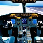 비행 중 엔진 고장 대응법 - A highly detailed cockpit interior of a modern commercial aircraft during an engine failure emergenc...