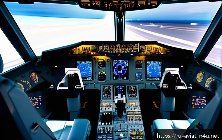 비행 중 엔진 고장 대응법 - A highly detailed cockpit interior of a modern commercial aircraft during an engine failure emergenc...